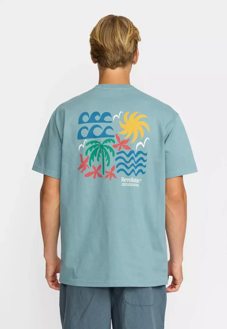 Revolution Printed Waves T-Shirt Herren blau